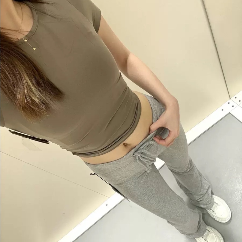 ALO Yoga Boot-Cut Lounge Pants in Light Gray